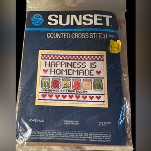 Sunset Counted Cross Stitch Kit  "Happiness Is Homemade" 943 Linda Gillum 1983